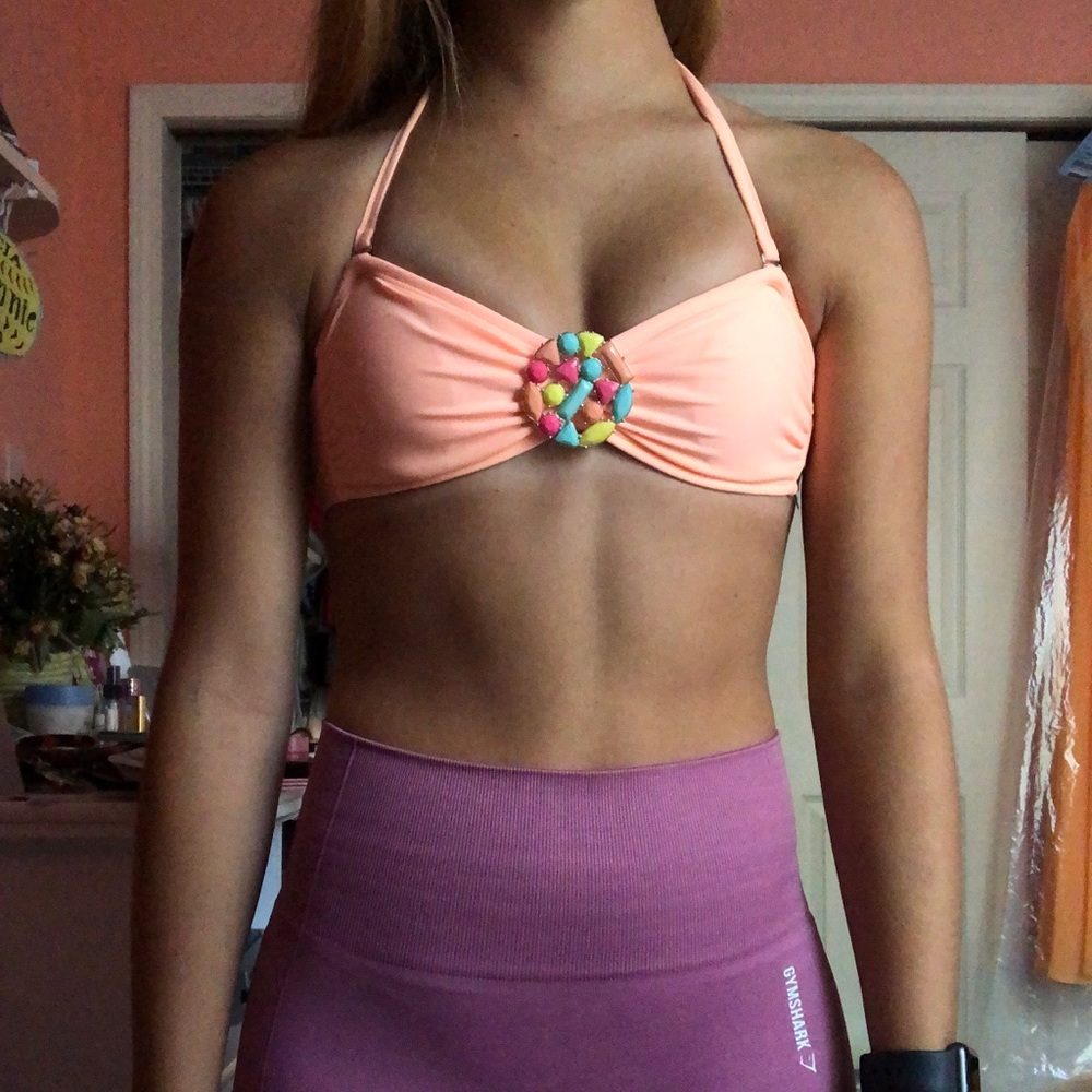Xhilaration strapless or strap swim top.